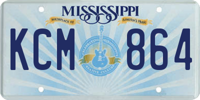 MS license plate KCM864