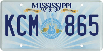 MS license plate KCM865