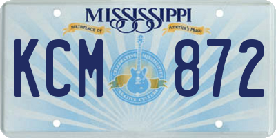 MS license plate KCM872