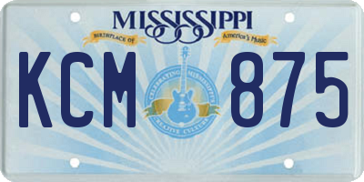 MS license plate KCM875