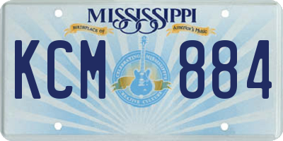MS license plate KCM884