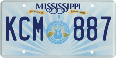 MS license plate KCM887
