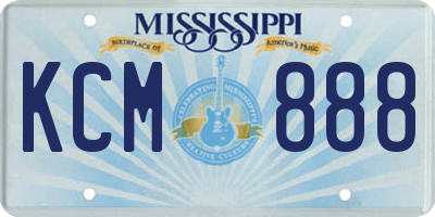 MS license plate KCM888