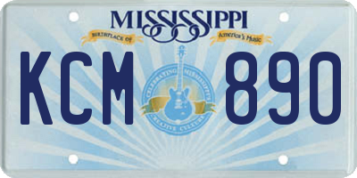 MS license plate KCM890