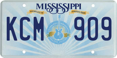 MS license plate KCM909