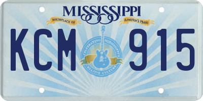 MS license plate KCM915