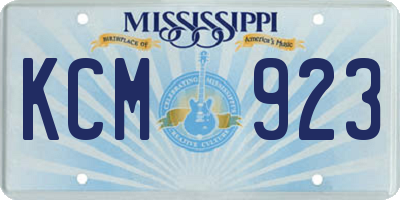 MS license plate KCM923