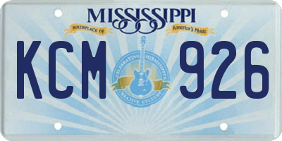 MS license plate KCM926