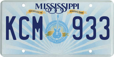 MS license plate KCM933