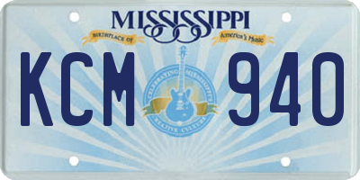 MS license plate KCM940