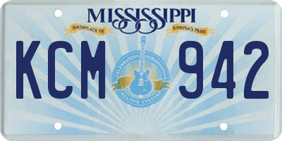 MS license plate KCM942