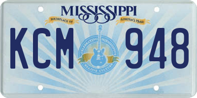 MS license plate KCM948