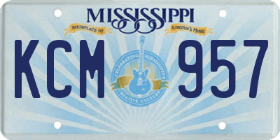 MS license plate KCM957