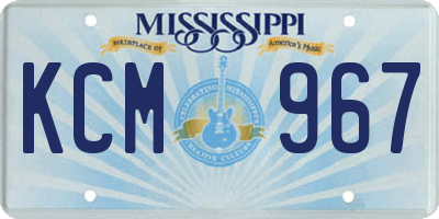 MS license plate KCM967