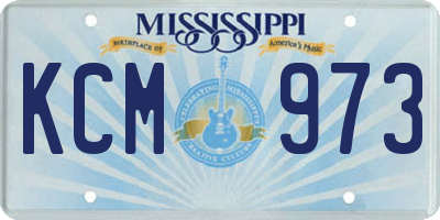 MS license plate KCM973