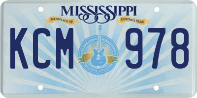 MS license plate KCM978