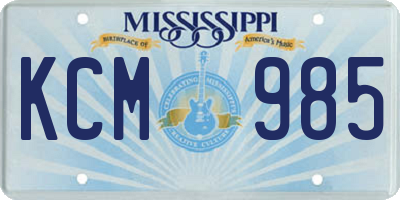 MS license plate KCM985