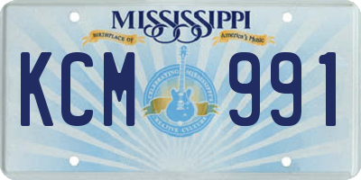 MS license plate KCM991