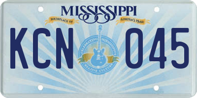 MS license plate KCN045