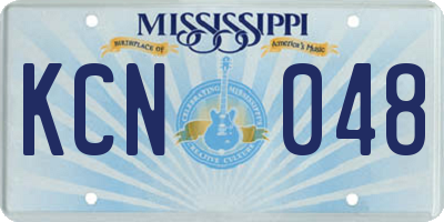 MS license plate KCN048