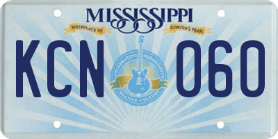 MS license plate KCN060