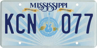 MS license plate KCN077
