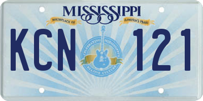 MS license plate KCN121