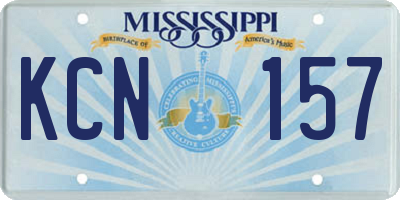 MS license plate KCN157