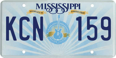 MS license plate KCN159