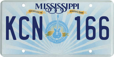 MS license plate KCN166