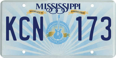 MS license plate KCN173