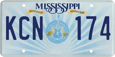 MS license plate KCN174