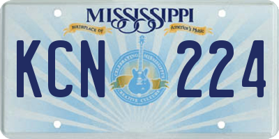 MS license plate KCN224