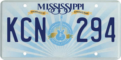 MS license plate KCN294