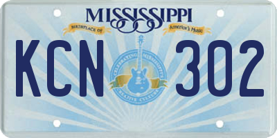 MS license plate KCN302