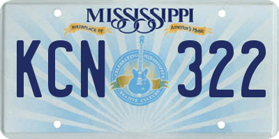 MS license plate KCN322