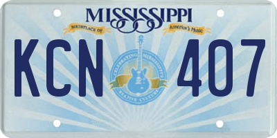MS license plate KCN407