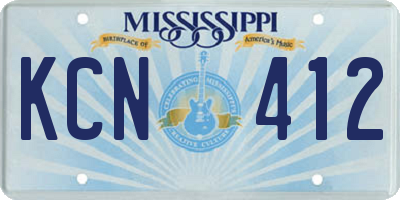 MS license plate KCN412