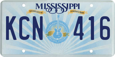 MS license plate KCN416