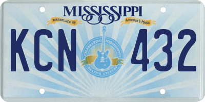 MS license plate KCN432