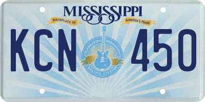 MS license plate KCN450