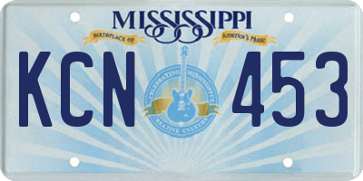MS license plate KCN453
