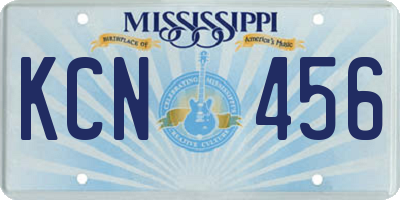 MS license plate KCN456