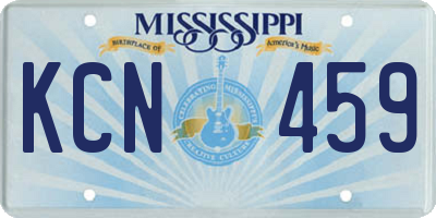 MS license plate KCN459