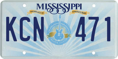 MS license plate KCN471