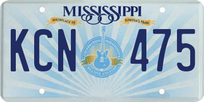MS license plate KCN475