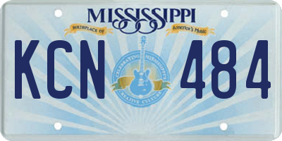 MS license plate KCN484