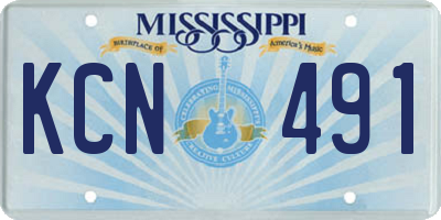 MS license plate KCN491