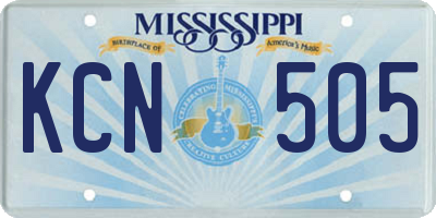 MS license plate KCN505
