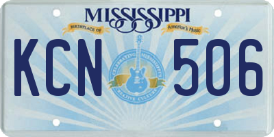 MS license plate KCN506